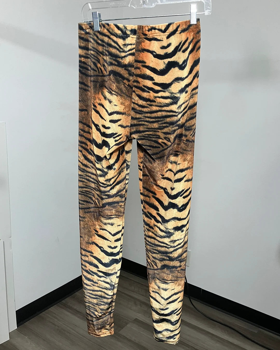 *Almost Purfect* Velvet Leggings | Tiger - MEDIUM