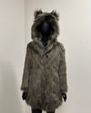 *One Of A Kind* Classic Faux Fur Coat | Smokey Wolf - XSmall