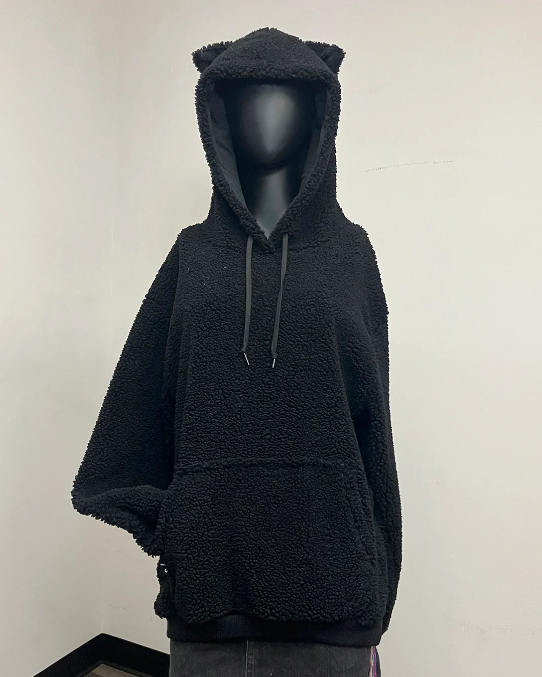*One Of A Kind / Prototype* Sherpa Black Classic Pullover Hoodie - SMALL