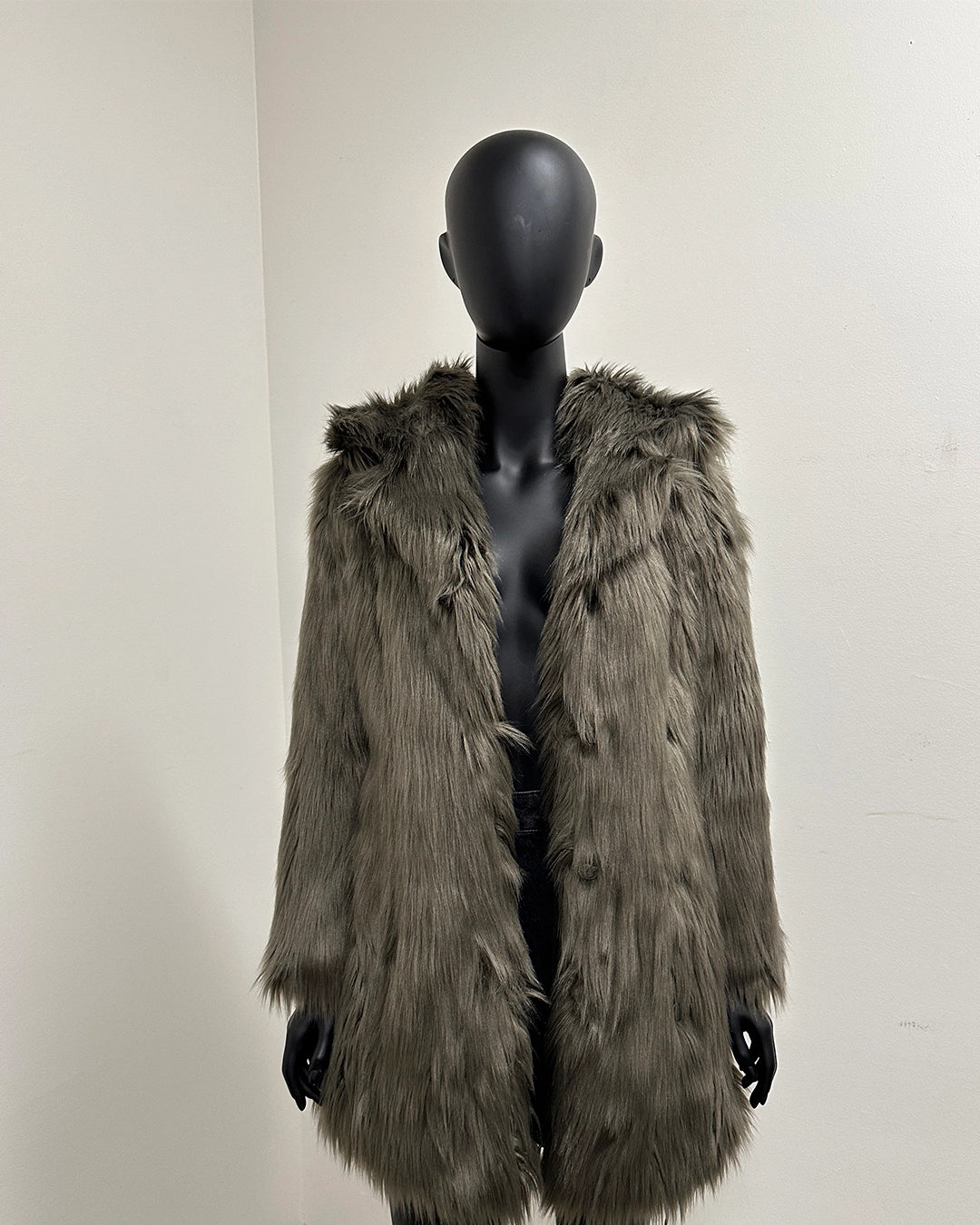 *One Of A Kind* Classic Faux Fur Coat | Smokey Wolf - XSmall