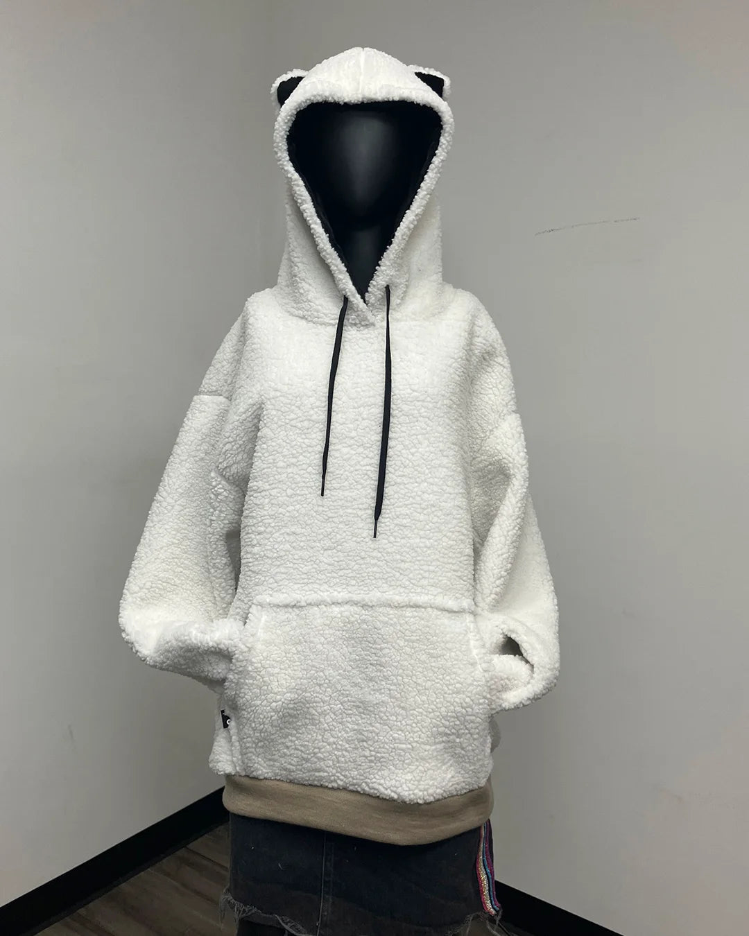 *One Of A Kind / Prototype* Sherpa White Classic Pullover Hoodie - MEDIUM