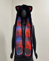 *One Of A Kind/Proto-Sample* Navy Luxe Faux Fur Hood | Indigo Tartan Kitty