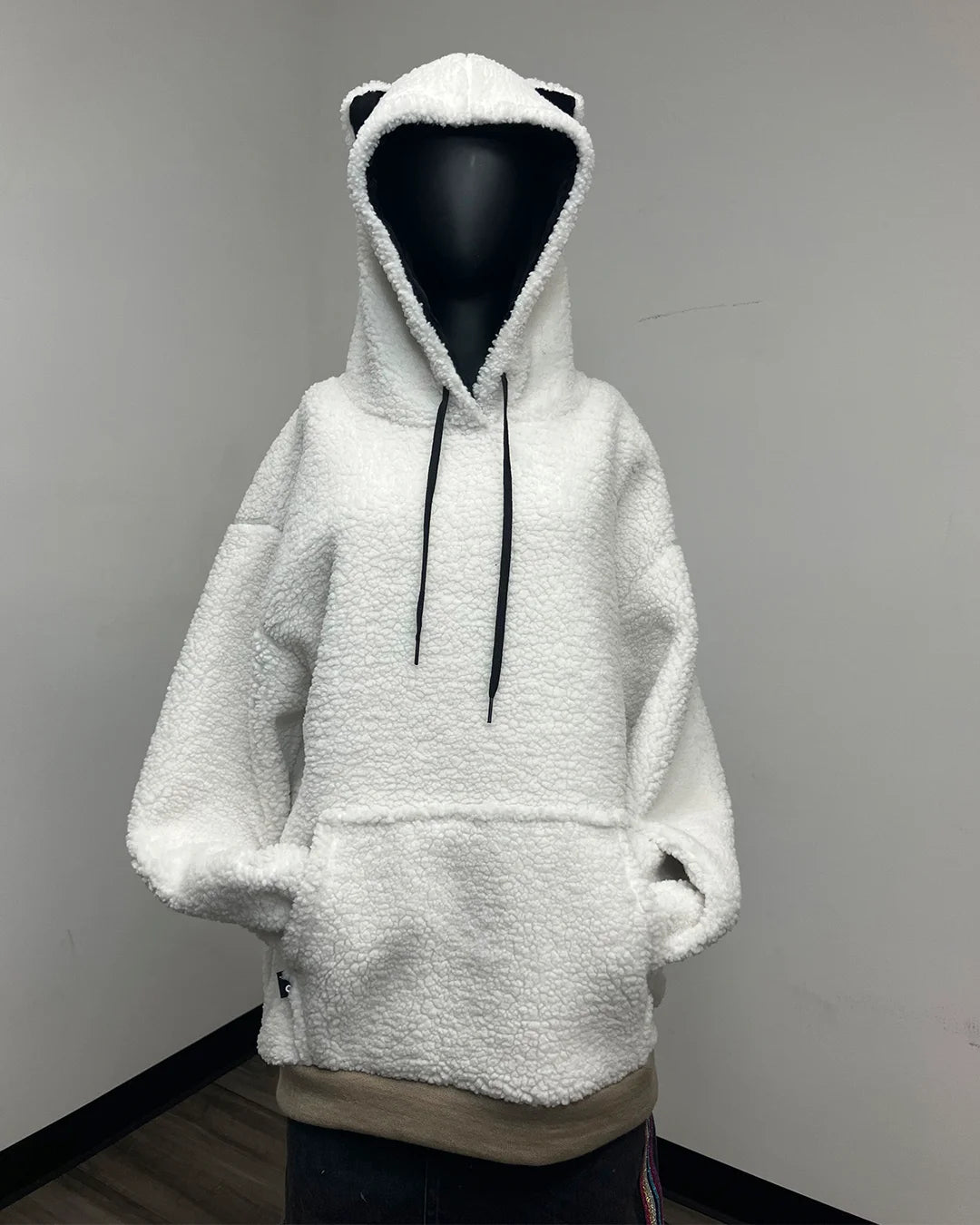 *One Of A Kind / Prototype* Sherpa White Classic Pullover Hoodie - MEDIUM
