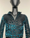*One Of A Kind / Prototype* Emerald Tiger Velvet Burnout Long Sleeve Cropped Top - SMALL