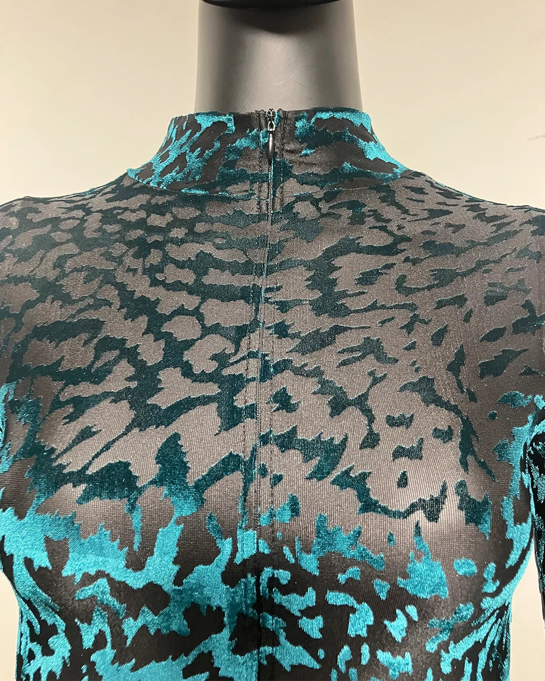 *One Of A Kind / Prototype* Emerald Tiger Velvet Burnout Long Sleeve Cropped Top - SMALL