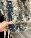 *Almost Purfect/Damaged* Faux Fur Large Blanket | Grey Wolf (ap2)