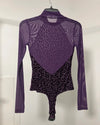 *One Of A Kind / Prototype* Violet Leopard Turtle Neck Bodysuit (v2) - SMALL