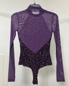 *One Of A Kind / Prototype* Violet Leopard Turtle Neck Bodysuit (v2) - SMALL