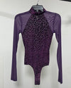 *One Of A Kind / Prototype* Violet Leopard Turtle Neck Bodysuit (v1) - SMALL