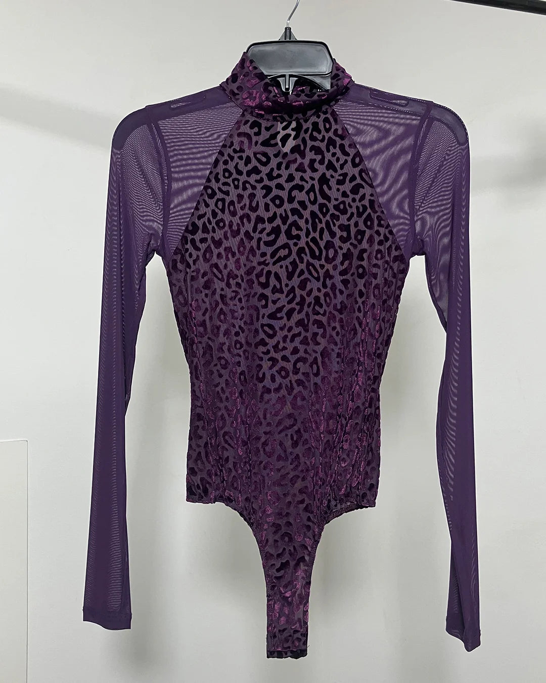 *One Of A Kind / Prototype* Violet Leopard Turtle Neck Bodysuit (v1) - SMALL