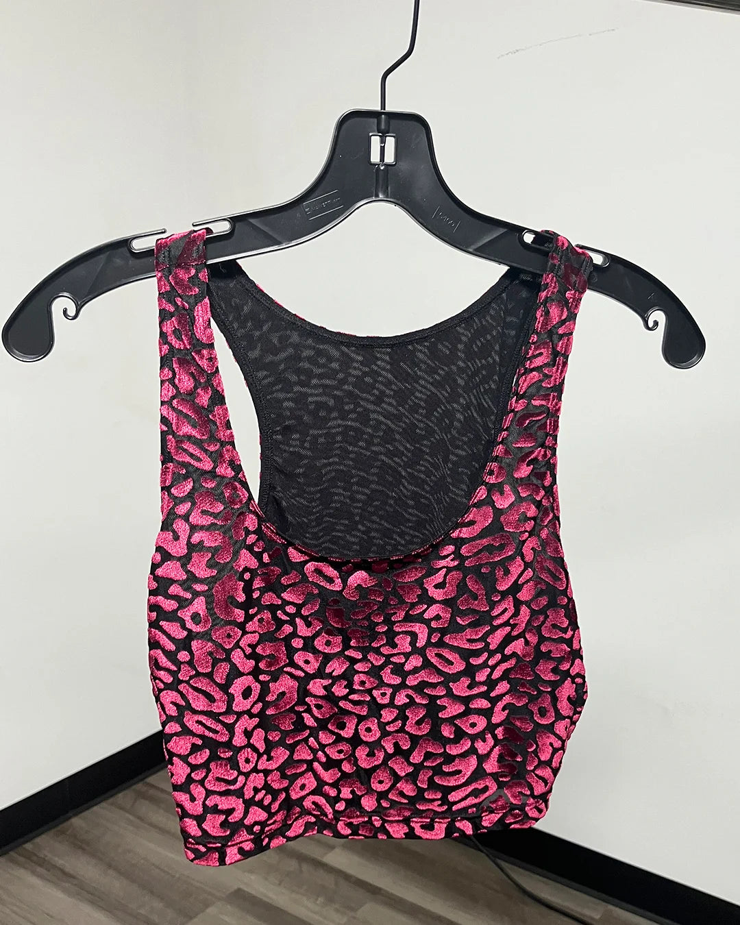 *Sample* Ruby Leopard Burnout Velvet Crop Tank Top - XS-SMALL