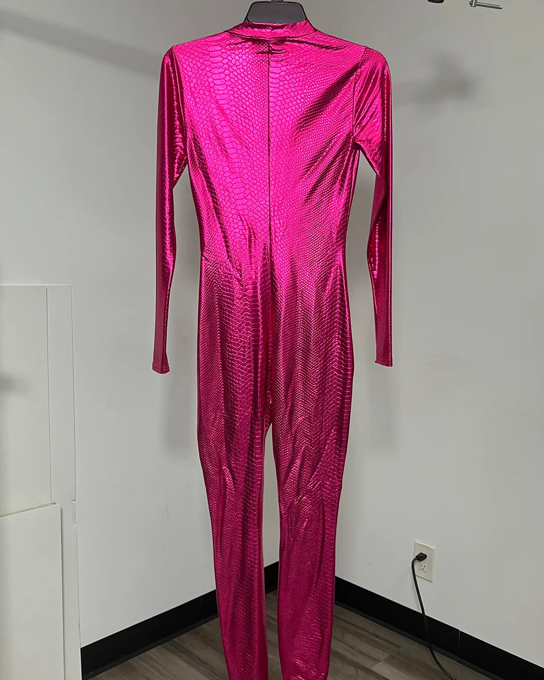 *One Of A Kind / Prototype* Lustrous Magenta Snakeskin Full Bodysuit - SMALL