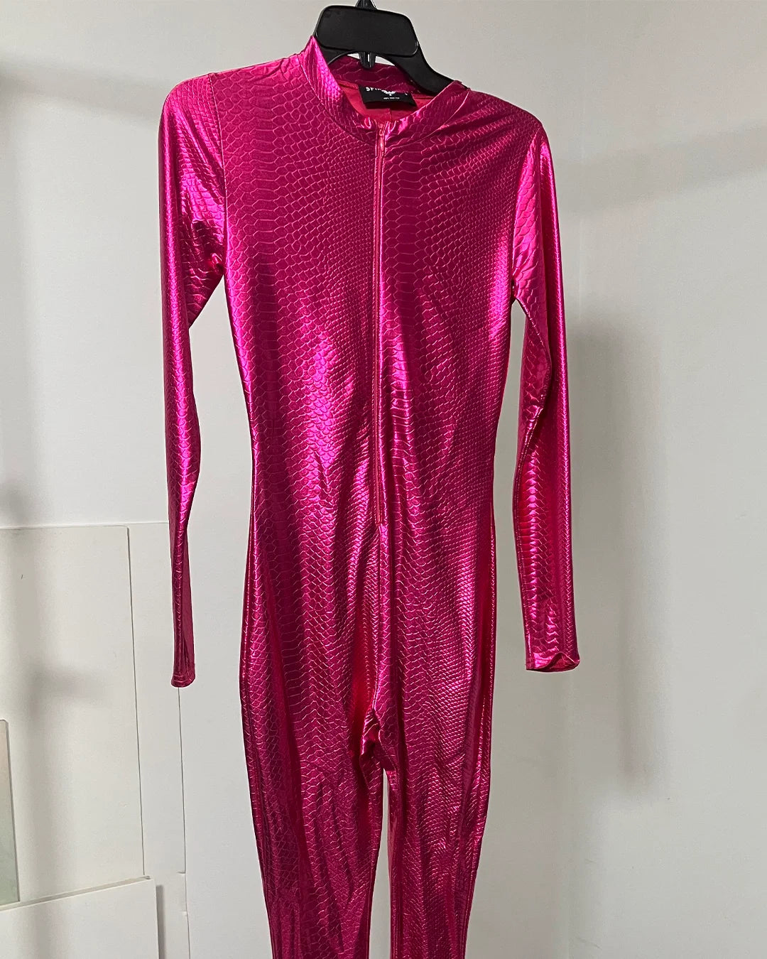 *One Of A Kind / Prototype* Lustrous Magenta Snakeskin Full Bodysuit - SMALL