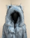 *One Of A Kind* Classic Luxe Blue Faux Fur Coat | Ice Husky -XSmall