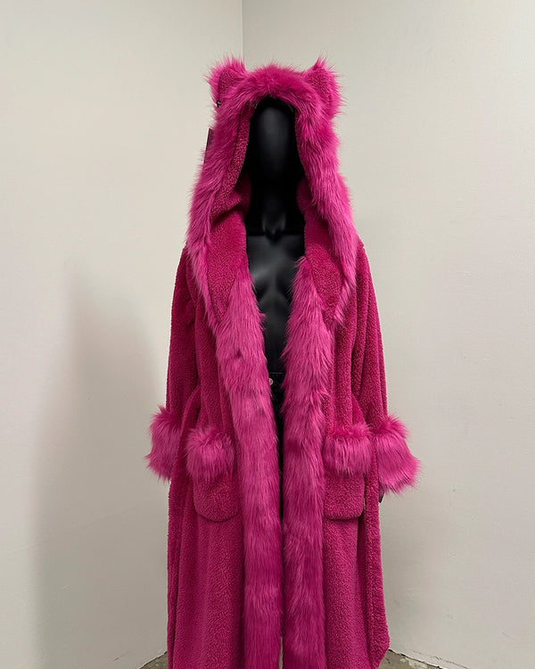 *One Of A Kind* Classic Luxury Long Pink Robe | Lipstick Wolf - Small ...