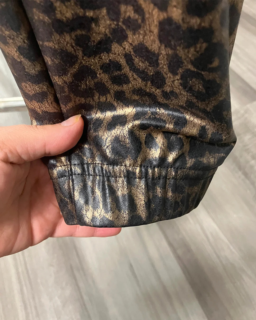 *One Of A Kind / Prototype* Bronze Leopard Metallic Leopard Joggers - MEDIUM