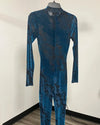 *Sample / Prototype* Teal Green Full Bodysuit | Snakeskin - SMALL