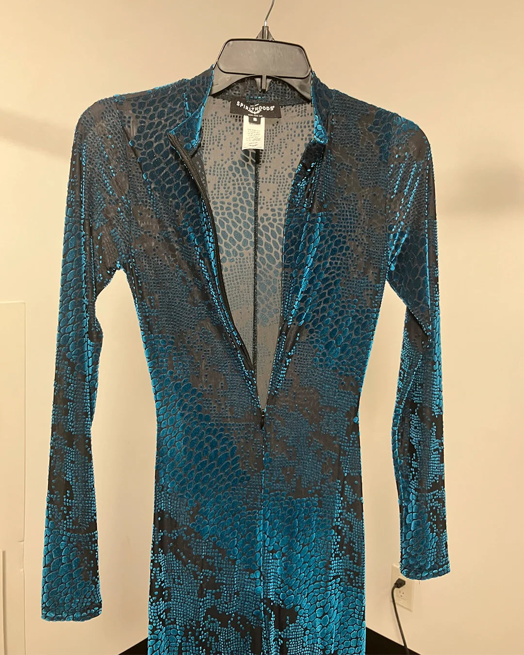 *Sample / Prototype* Teal Green Full Bodysuit | Snakeskin - SMALL