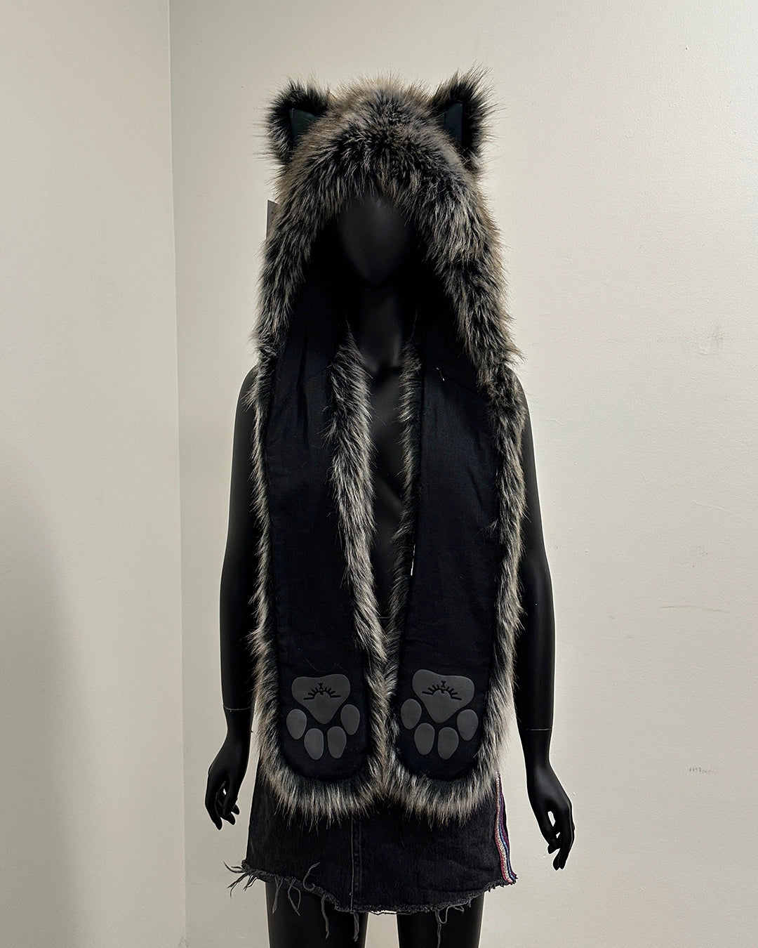 *One Of A Kind* Reflective Faux Fur Hood | Grey Wolf