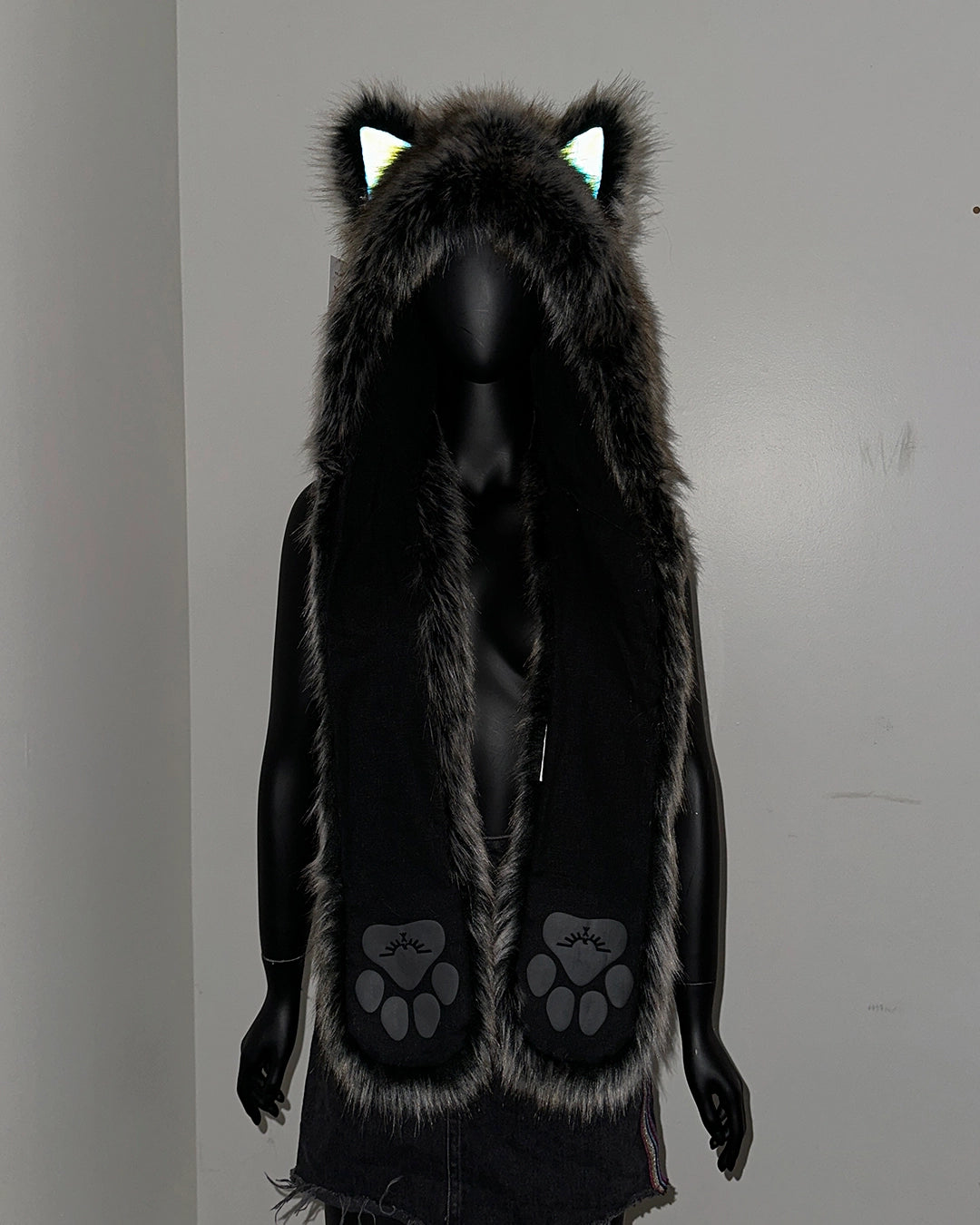 *One Of A Kind* Reflective Faux Fur Hood | Grey Wolf