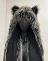*One Of A Kind* Reflective Faux Fur Hood | Grey Wolf