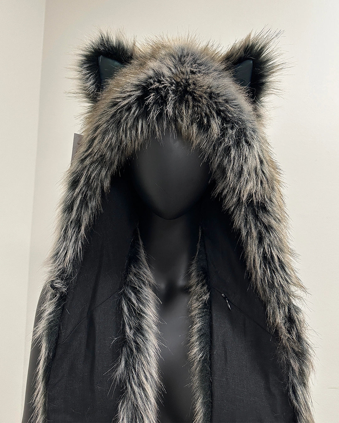 *One Of A Kind* Reflective Faux Fur Hood | Grey Wolf