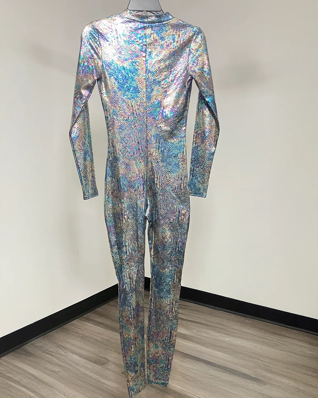 *Sample* Metallic Bodysuit Full | Holographic Snakeskin - SMALL