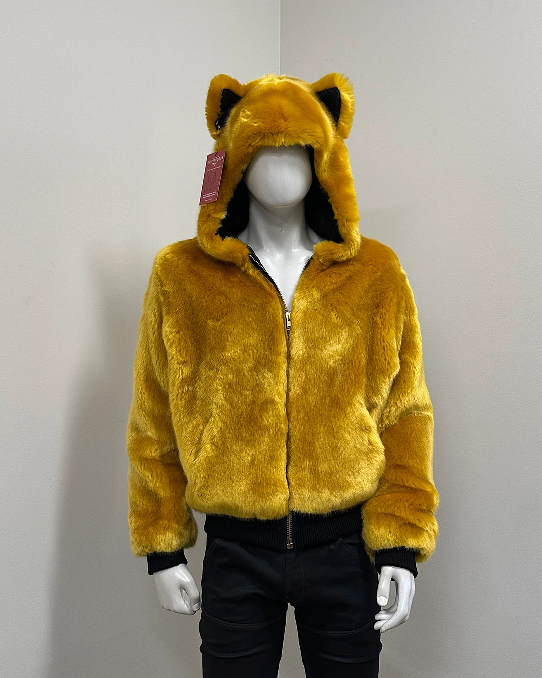 *Last Stock* Classic Luxe Faux Fur Bomber Jacket | Golden Wolf - Medium