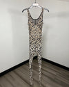 *Sample* Full Bodysuit Sleeveless Open Back | Bone Zebra - MEDIUM