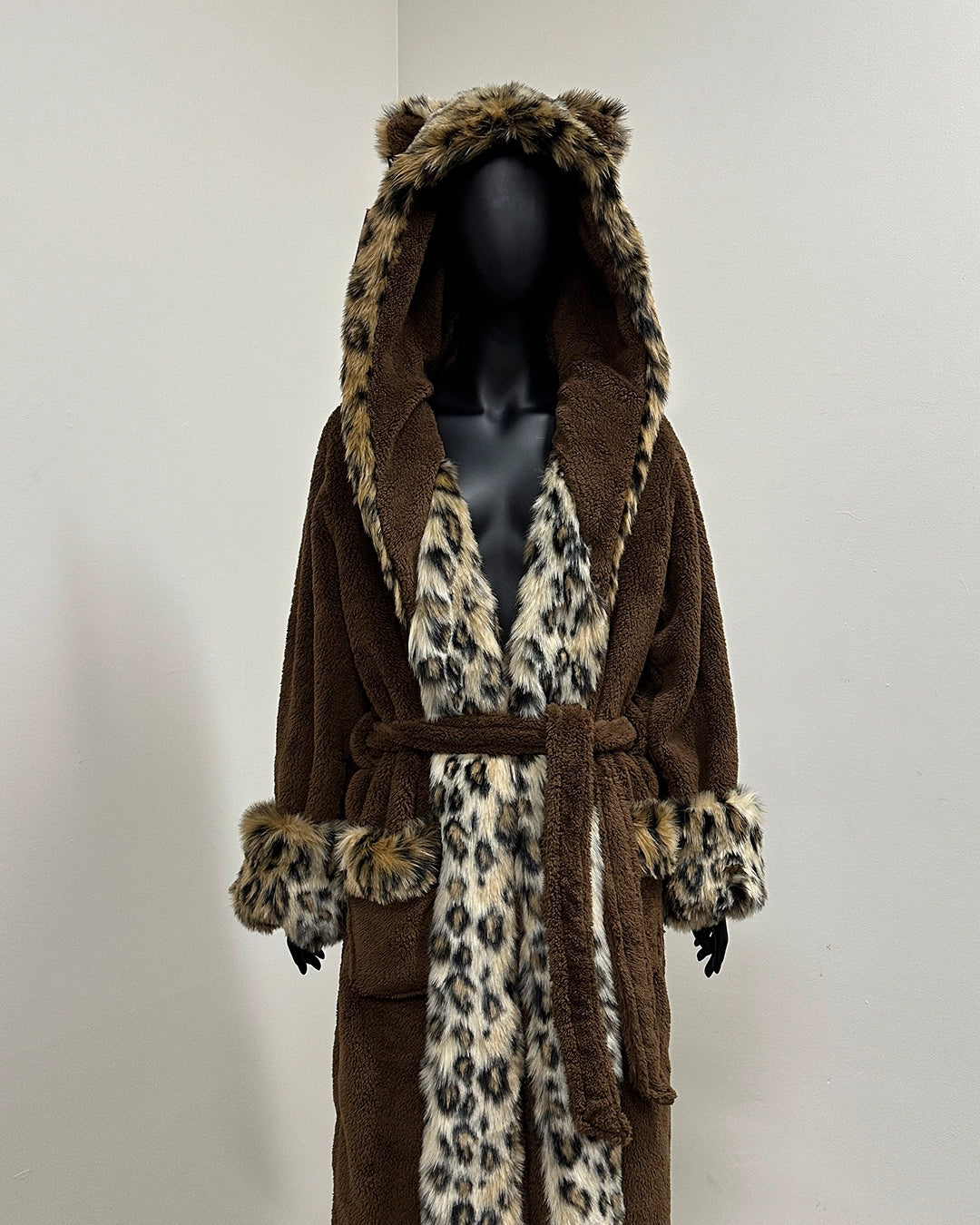 *Last Stock* Classic Luxury Faux Fur Robe | Leopard - Small