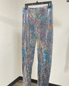 *Last Stock* Metallic Leggings | Holographic Snakeskin - MEDIUM