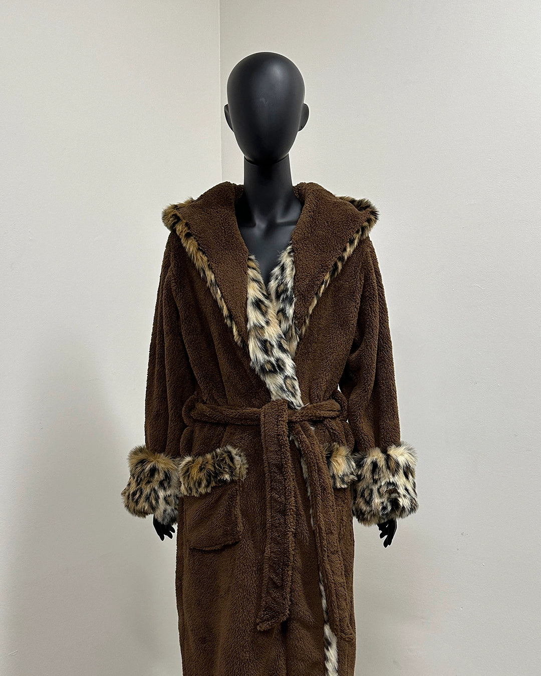 *Last Stock* Classic Luxury Faux Fur Robe | Leopard - Small