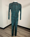 *Almost Purfect* Green Full Bodysuit | Emerald Tiger - SMALL