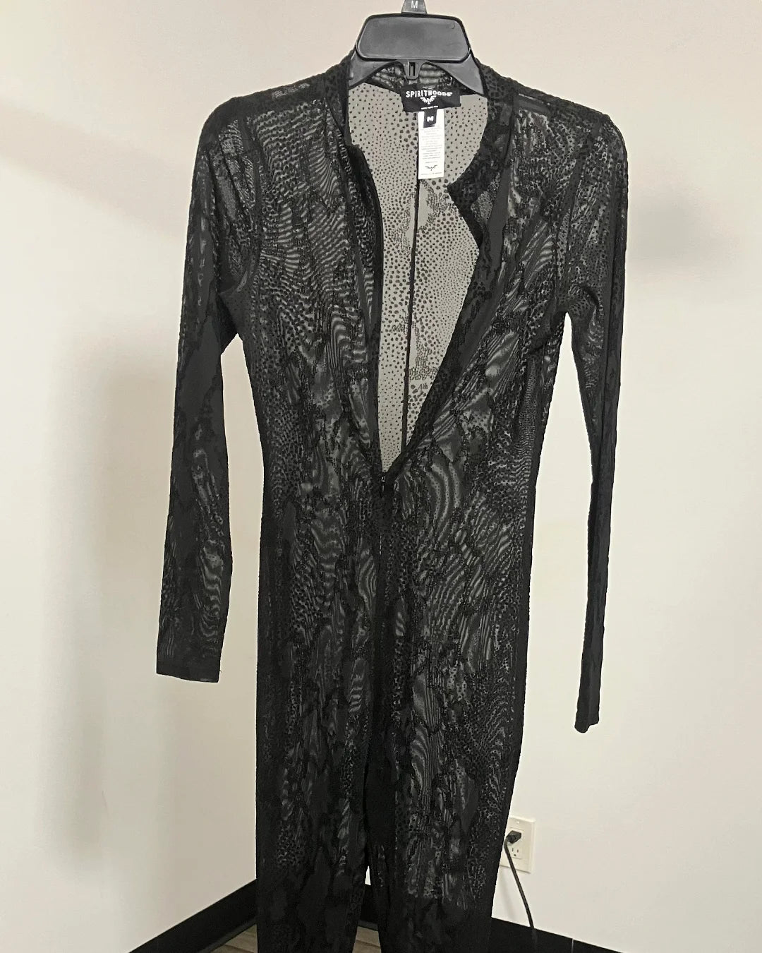 *Almost Purfect* Full Body Lace Bodysuit | Black Snakeskin - MEDIUM