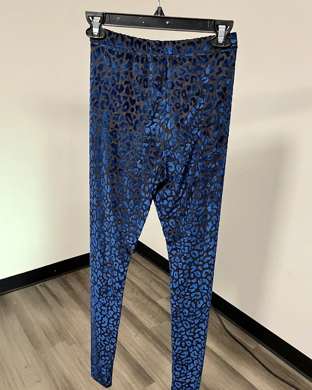 *One Of A Kind / Prototype* Navy Leopard Burnout Velvet Leggings - SMALL