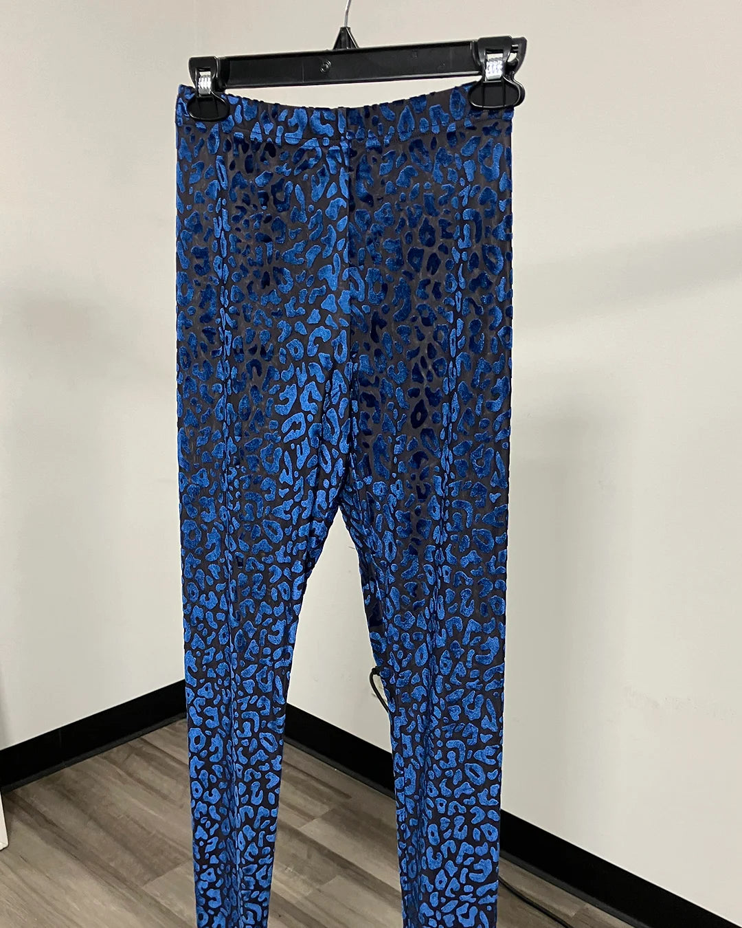*One Of A Kind / Prototype* Navy Leopard Burnout Velvet Leggings - SMALL