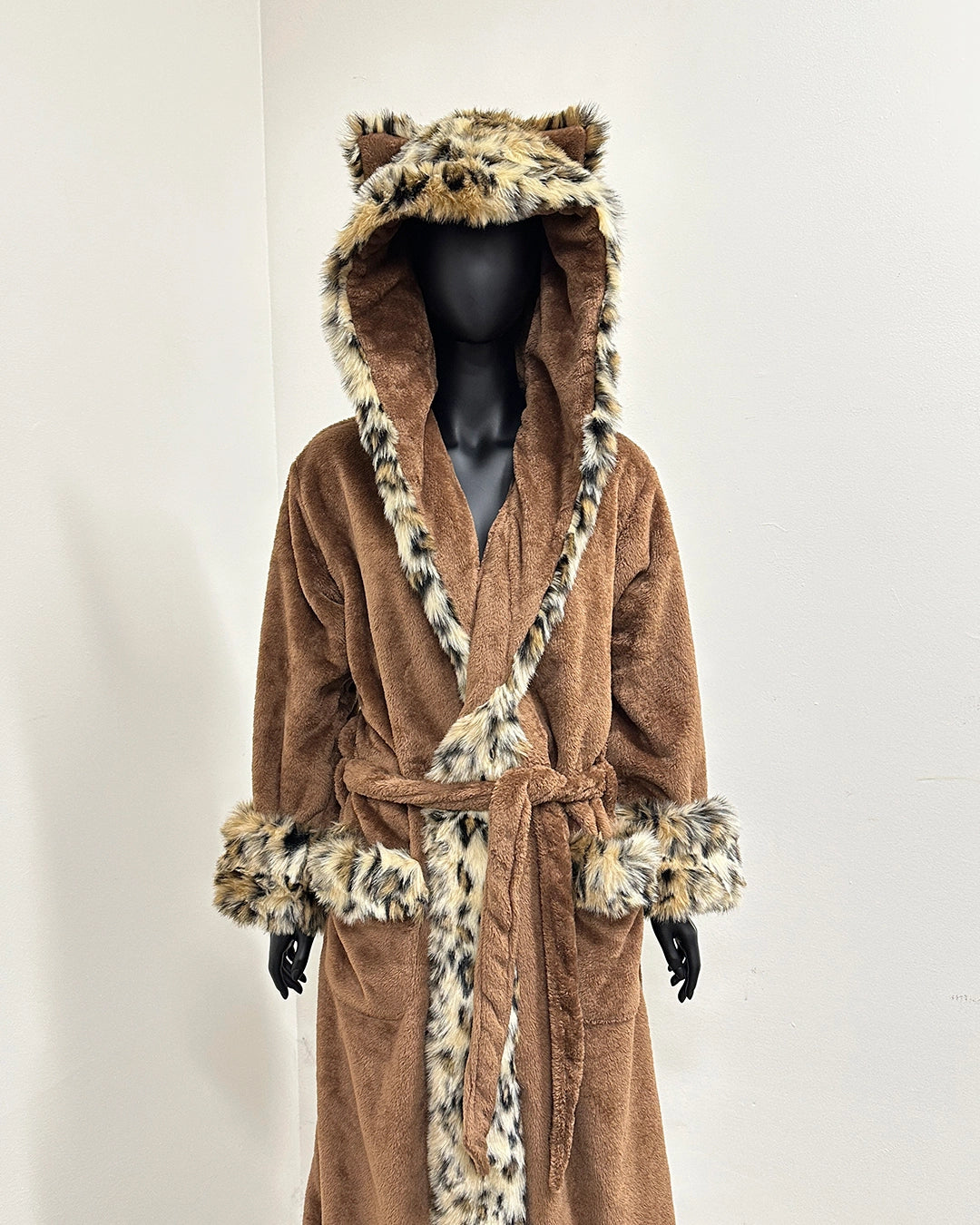 *Sample* Classic Luxury Faux Fur Robe | Leopard - Small