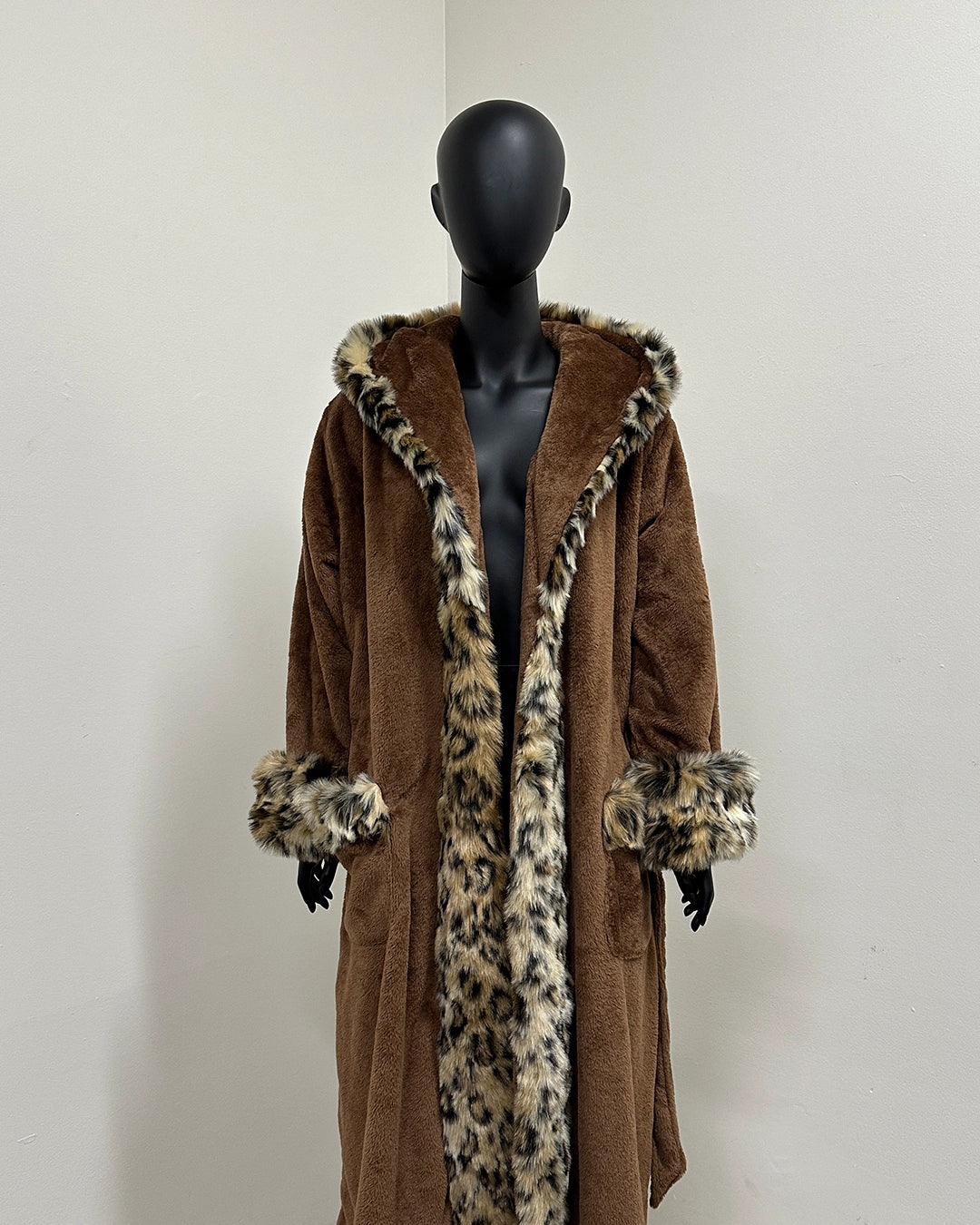 *Sample* Classic Luxury Faux Fur Robe | Leopard - Small
