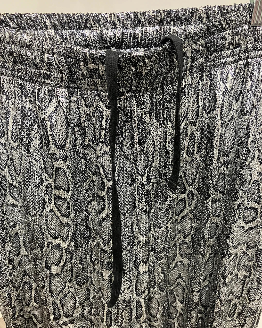 *One Of A Kind / Prototype* Silver Sequin Snakeskin Joggers - SMALL
