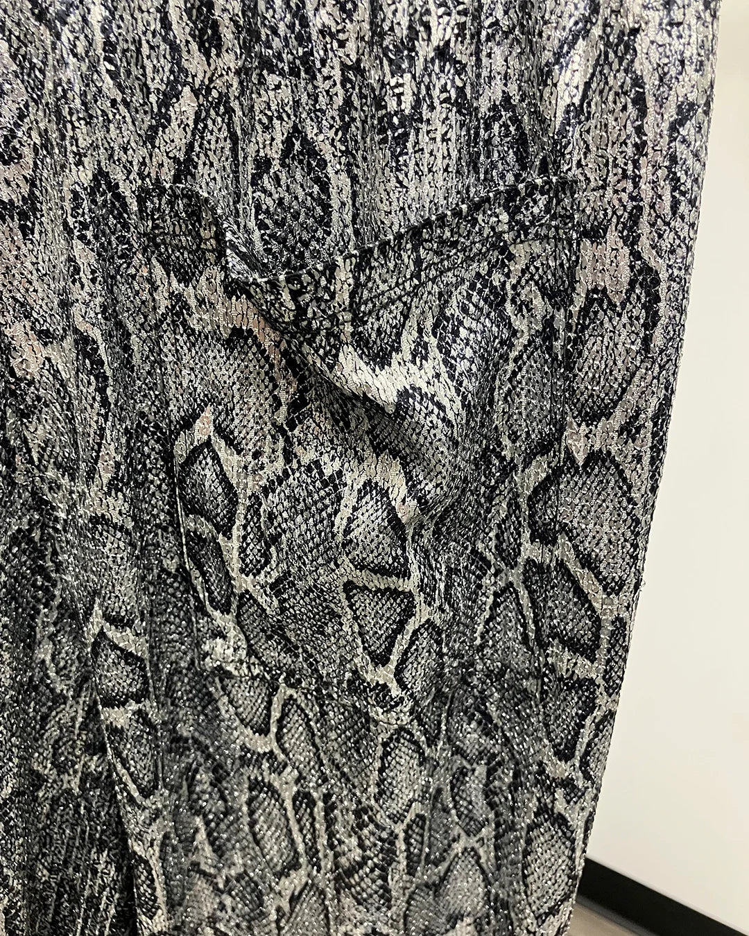 *One Of A Kind / Prototype* Silver Sequin Snakeskin Joggers - SMALL
