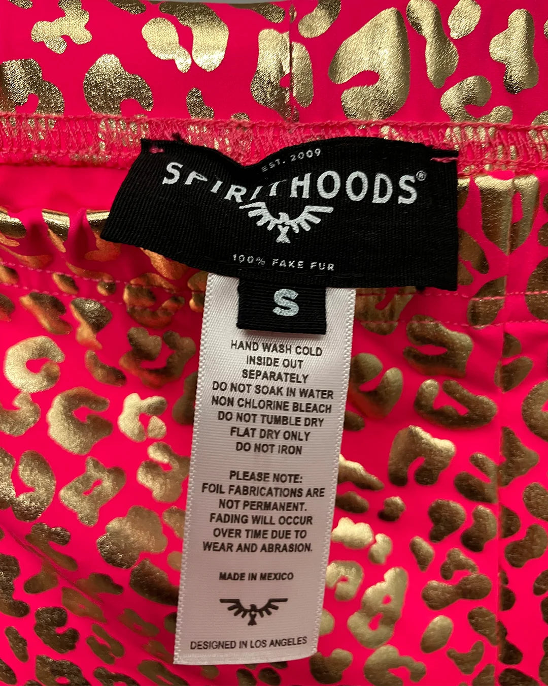 *Last Stock* Metallic Leggings | Neon Metallic Pink Leopard - SMALL