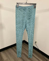 *One Of A Kind / Prototype* Aqua Leopard Burnout Velvet Leggings - SMALL