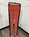 *One Of A Kind / Prototype* Sunrise Cheetah Stretch Velvet Black Stripe Leggings - SMALL