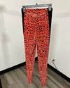 *One Of A Kind / Prototype* Sunrise Cheetah Stretch Velvet Black Stripe Leggings - SMALL