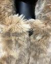 *Last Stock* Hooded African Golden Cat Luxe Faux Fur Coat - MEDIUM