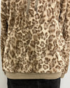 *Sample* Fur Hoodie | Tan Strawberry Leopard - MEDIUM
