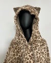 *Sample* Fur Hoodie | Tan Strawberry Leopard - MEDIUM