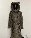 *One Of A Kind / Prototype* Classic Luxe Calf Length Coat | Black Leopard - MEDIUM