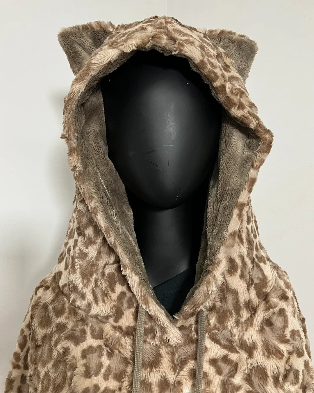 *Last Stock* Classic Faux Fur Hoodie | Tan Leopard - LARGE