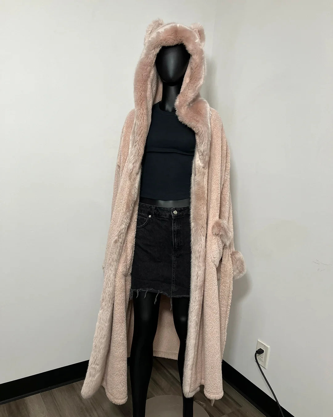*Almost Purfect* Rose Quartz Wolf Robe - MEDIUM